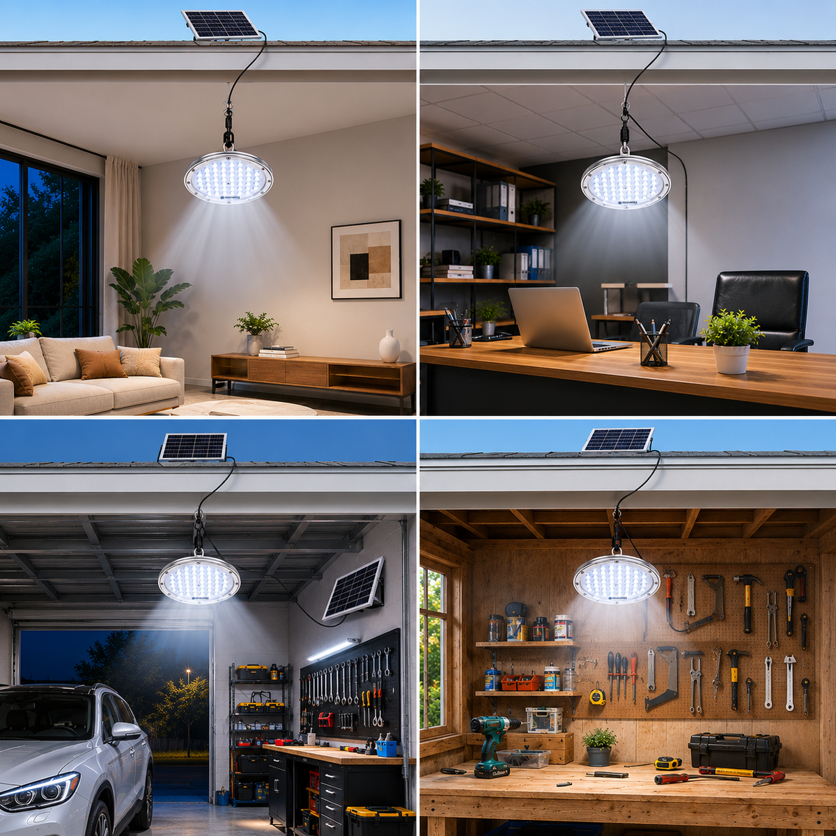 FOSVEX 100W Remote Control Solar Hanging Light