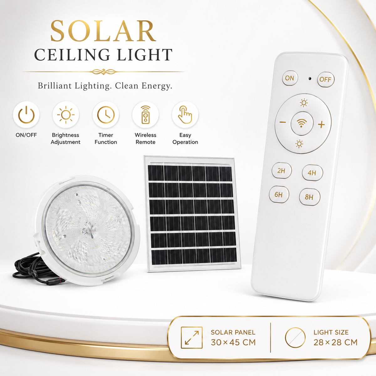 FOSVEX 100W Solar Ceiling Zumer Light with Remote Control