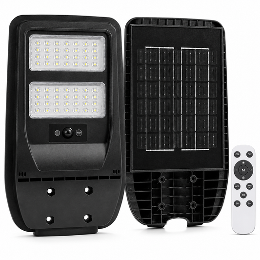 FOSVEX Solar LED Street Light with Motion Sensor & Remote Control | Waterproof Outdoor Security Light