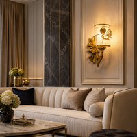 FOSVEX Luxury Gold Butterfly Glass Wall Lamp