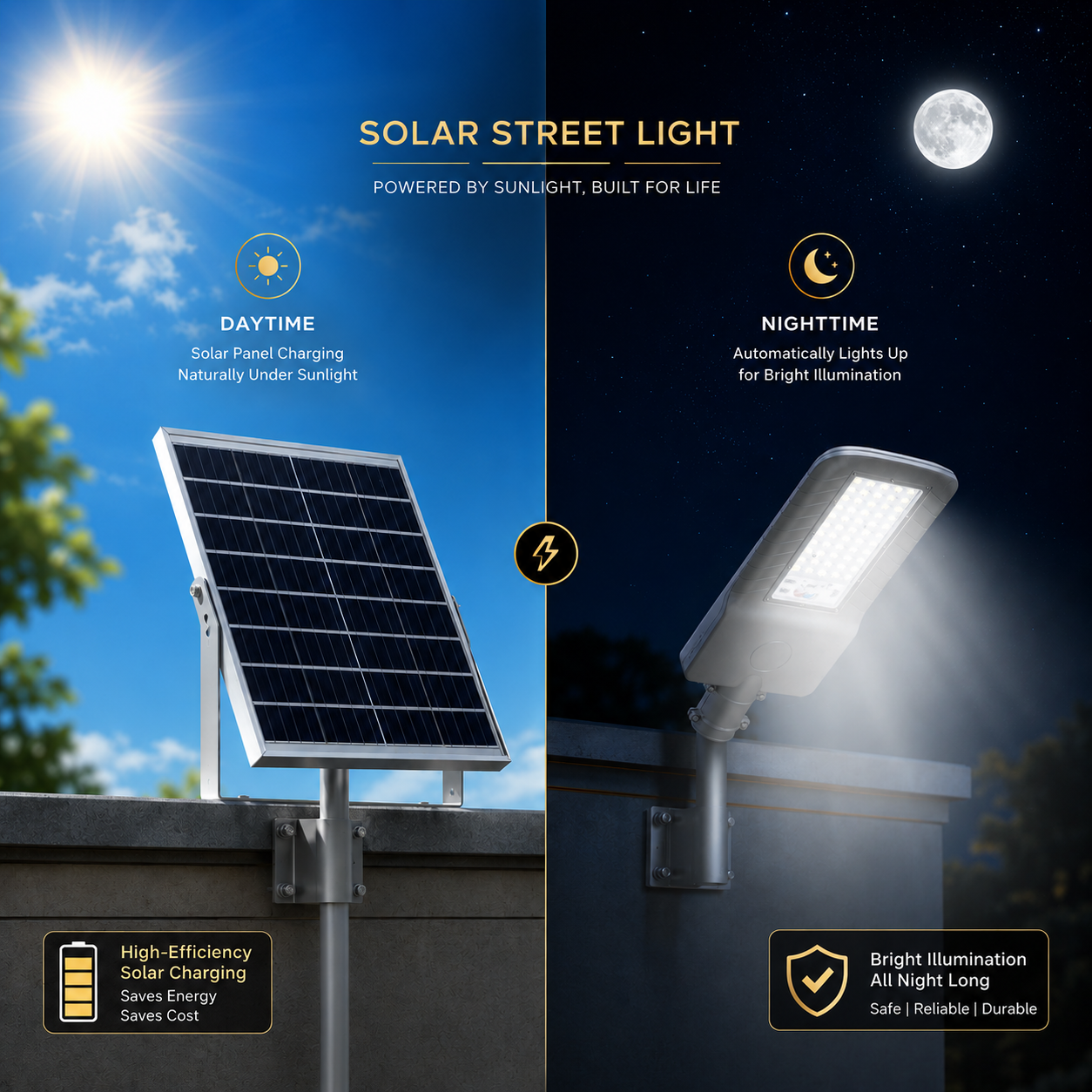 FOSVEX 50W Solar LED Flood Light with Remote Control | 6500K White | 45AH Battery | IP65 Waterproof Outdoor Security Light