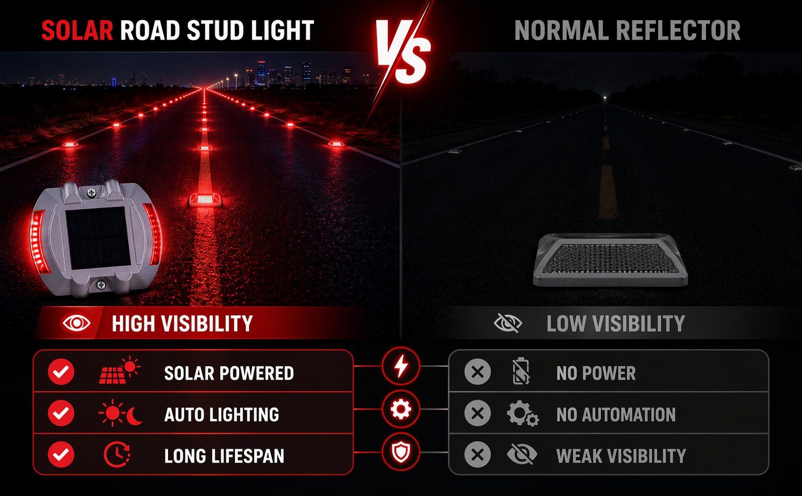Why Choose Solar Road Stud Lights Over Traditional Reflectors?