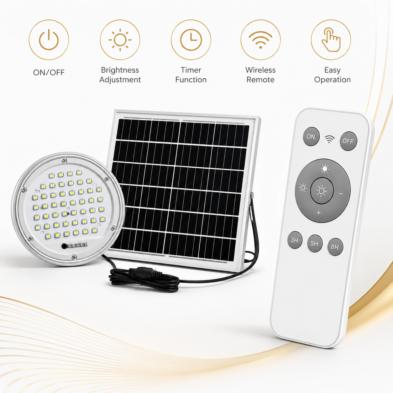 FOSVEX 100W Remote Control Solar Hanging Light