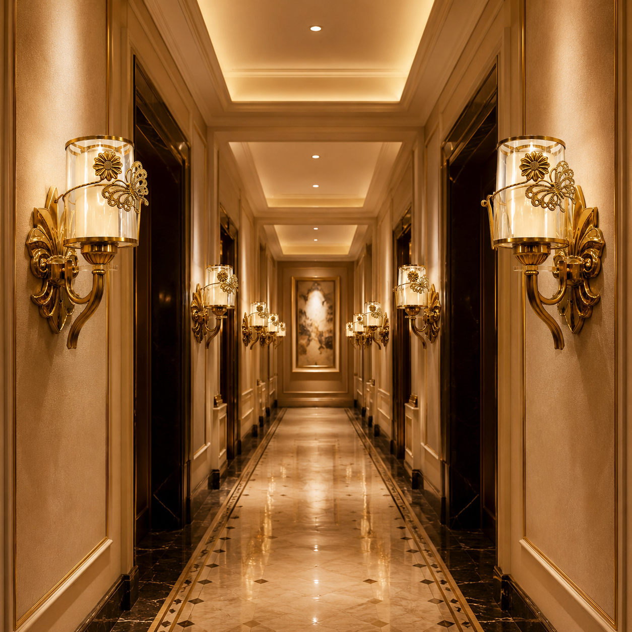 FOSVEX Luxury Gold Butterfly Glass Wall Lamp