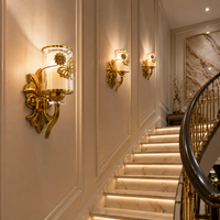 FOSVEX Luxury Gold Butterfly Glass Wall Lamp