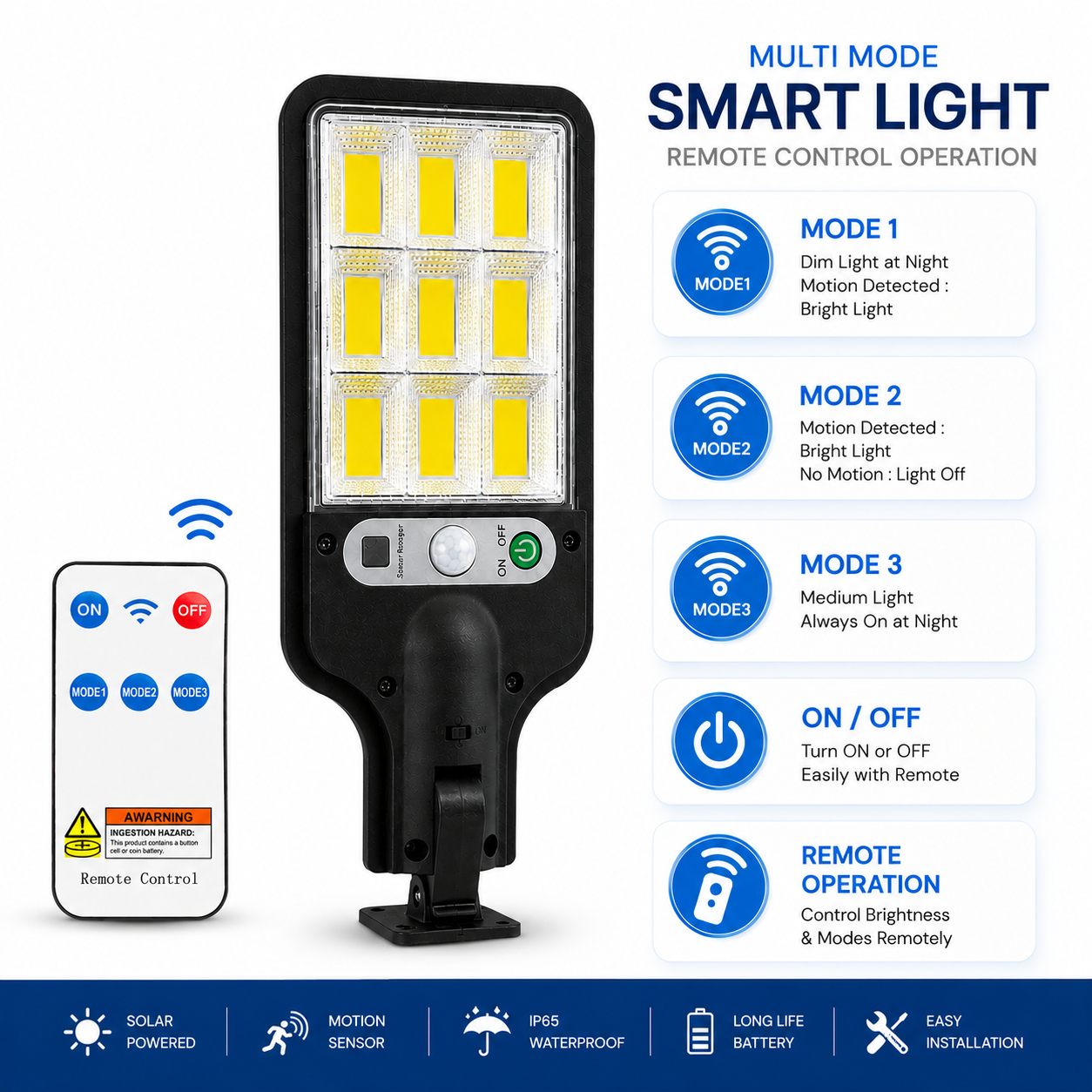 FOSVEX Solar Wall Light with Motion Sensor & Remote