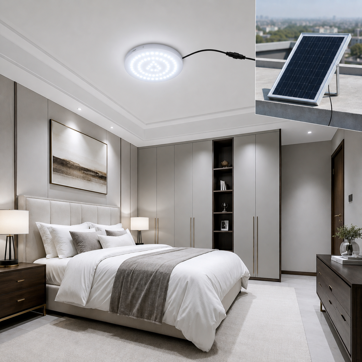 FOSVEX 200W Solar Ceiling Zumer Light with Remote Control