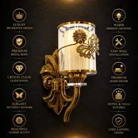 FOSVEX Luxury Gold Butterfly Glass Wall Lamp