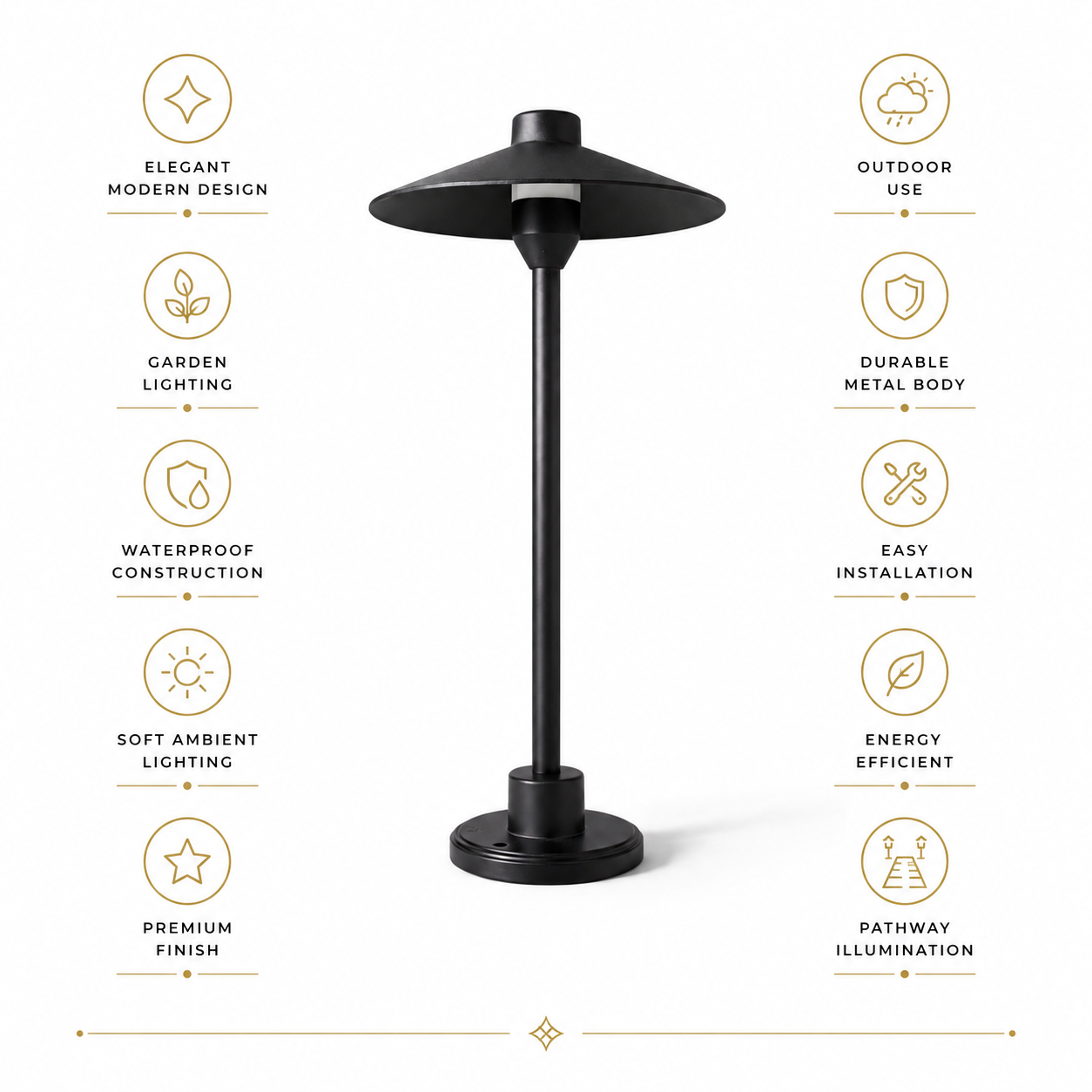 FOSVEX Outdoor LED Garden Bollard Light – 7W Warm White