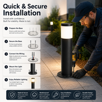 FOSVEX Outdoor LED Bollard Light – IP65 Waterproof Pathway & Garden Light
