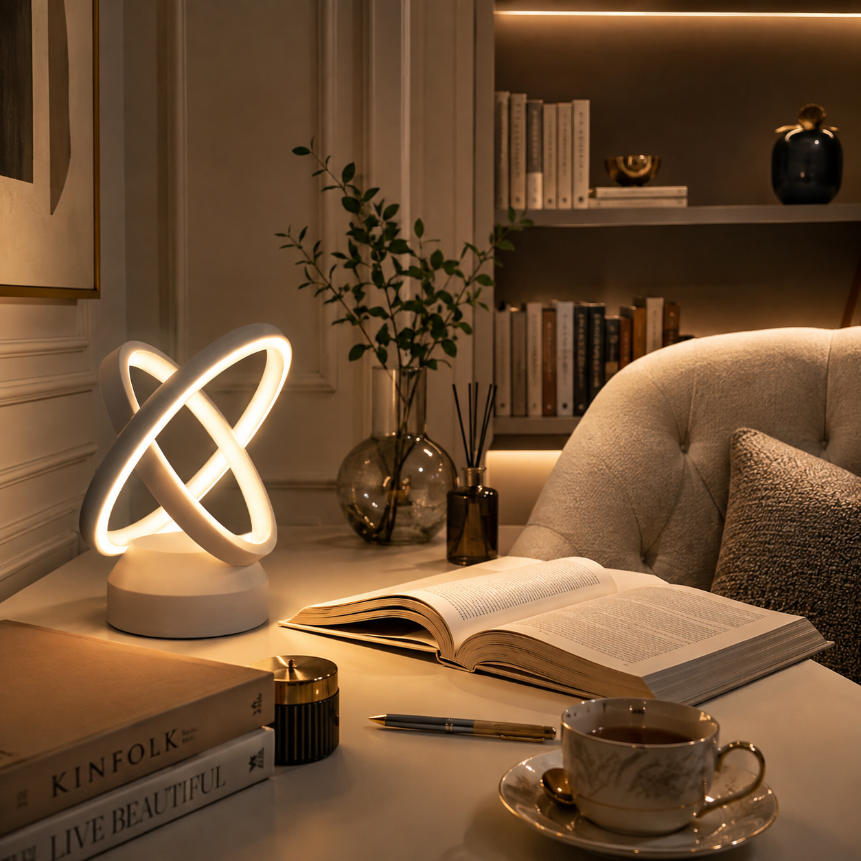 FOSVEX 50W Dual Circle LED Table Light | 3 Color Modes