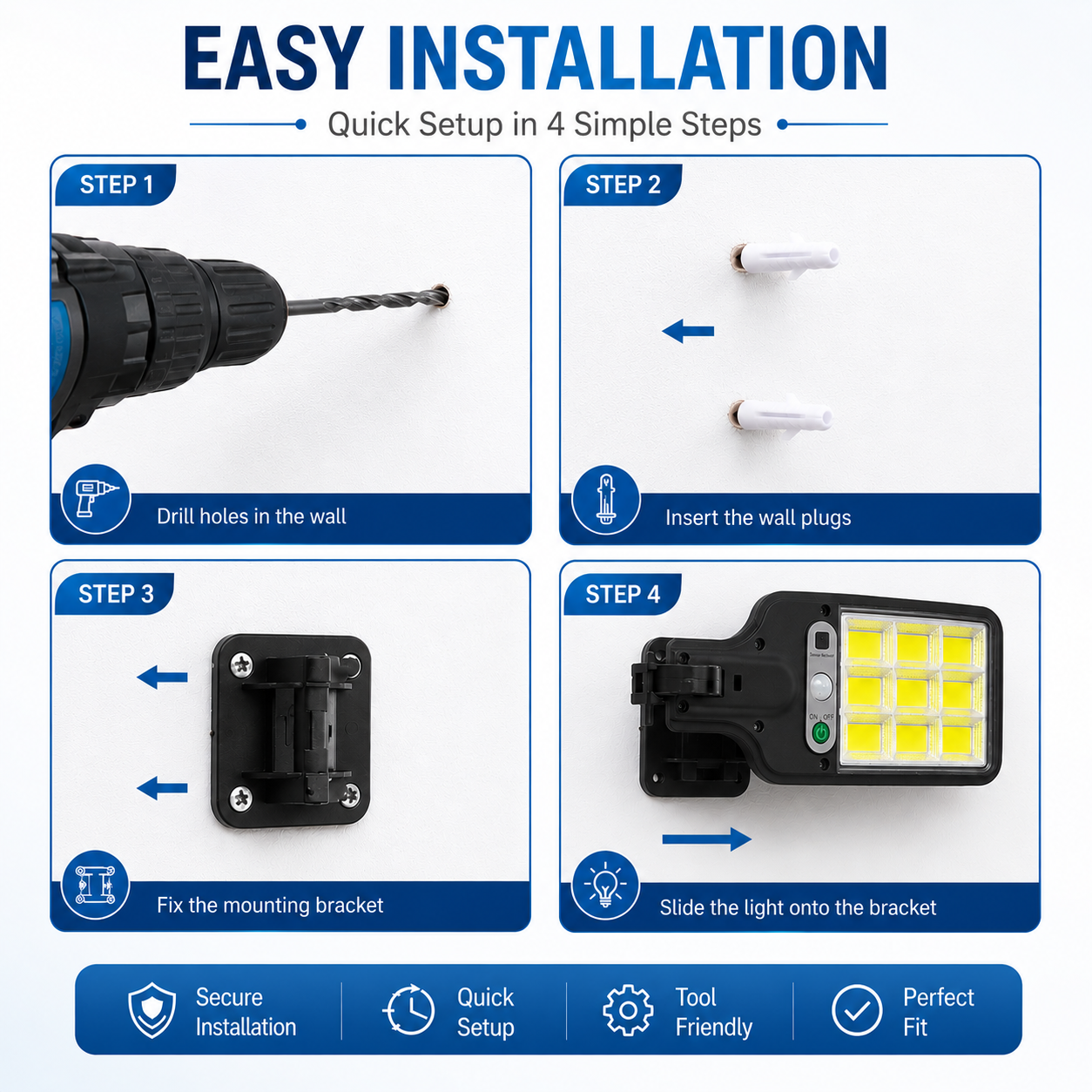 FOSVEX Solar Wall Light with Motion Sensor & Remote