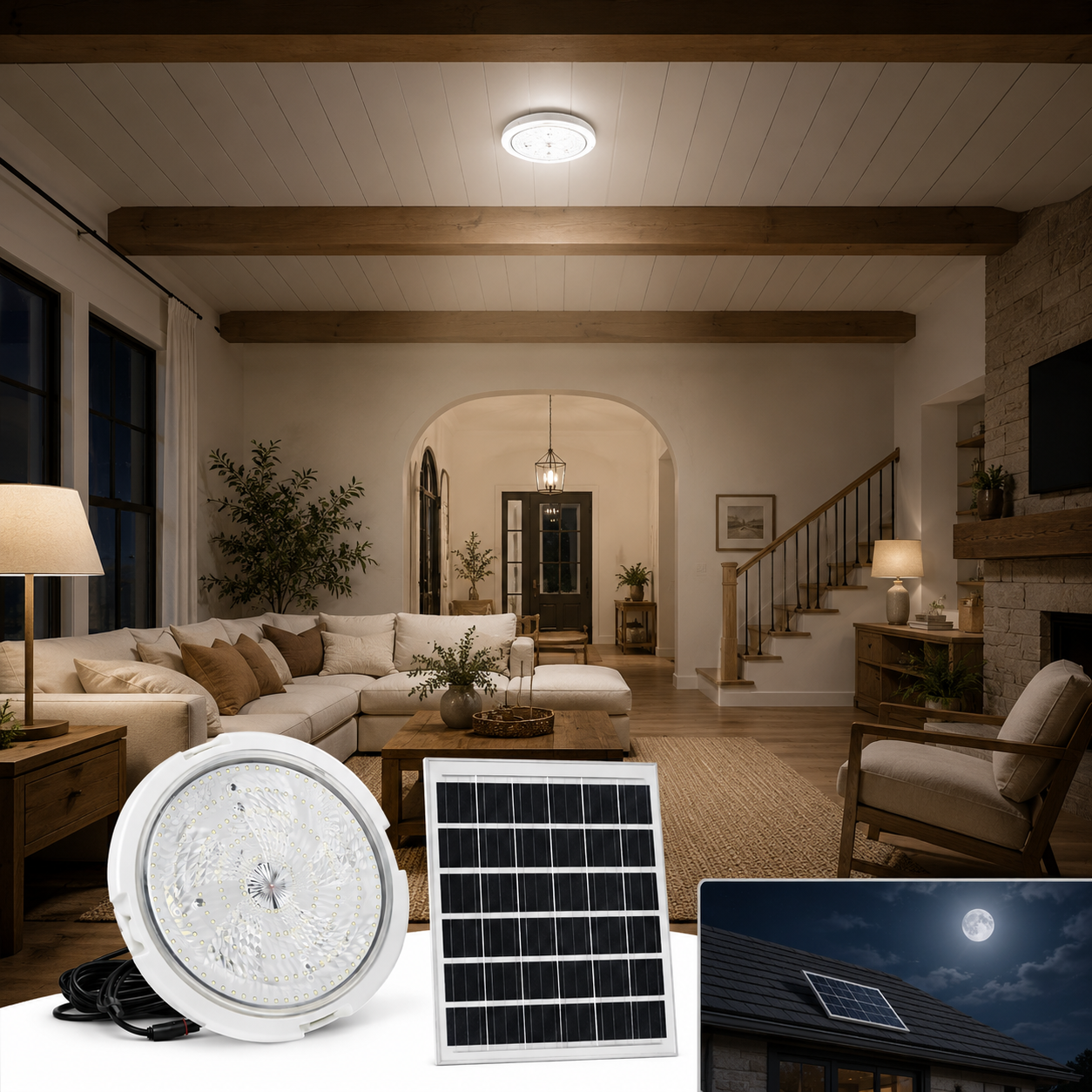 FOSVEX 200W Solar Ceiling Zumer Light with Remote Control