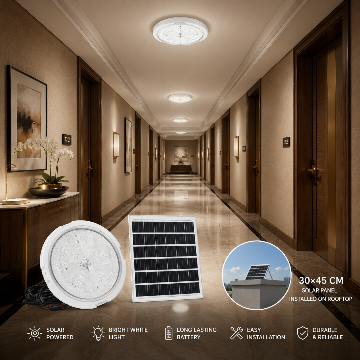 FOSVEX 200W Solar Ceiling Zumer Light with Remote Control