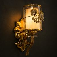 FOSVEX Luxury Gold Butterfly Glass Wall Lamp