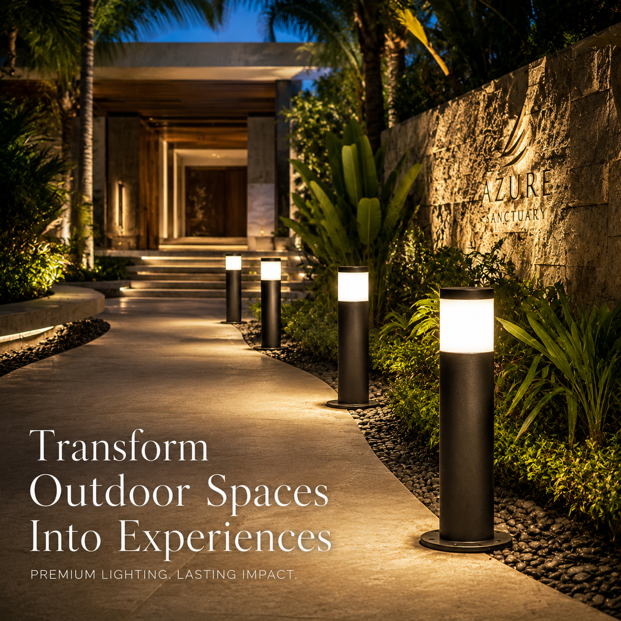 FOSVEX Outdoor LED Bollard Light – IP65 Waterproof Pathway & Garden Light