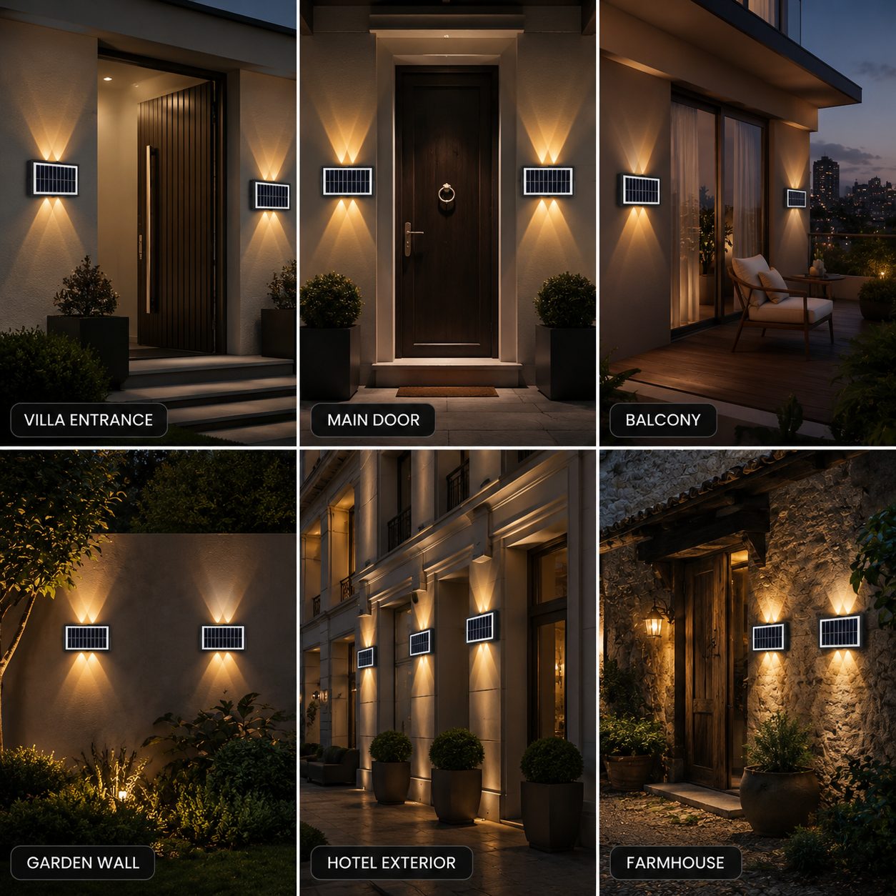 FOSVEX Solar Up & Down Wall Light | IP65 Waterproof Outdoor Solar LED Light