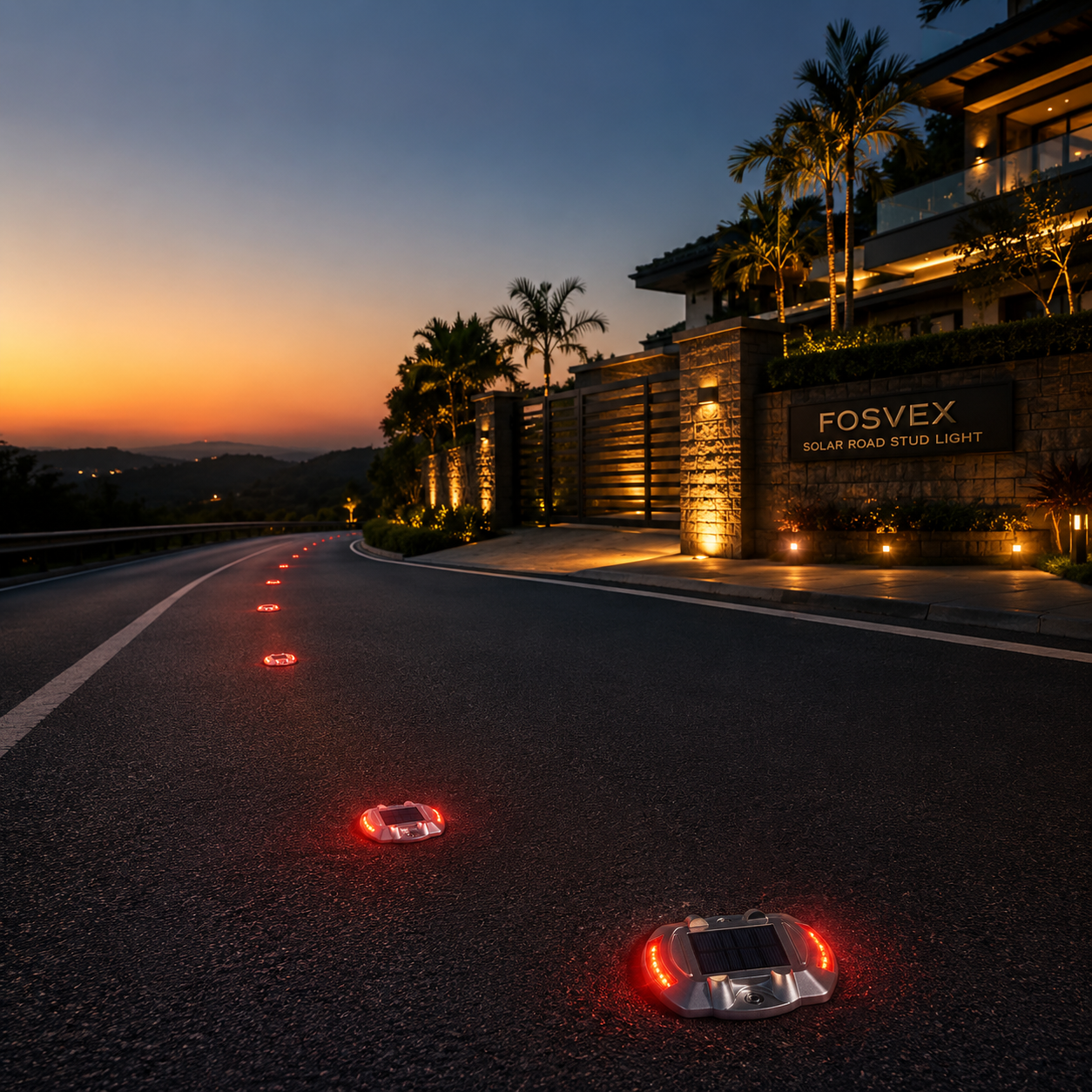 FOSVEX Solar Powered Road Stud Light