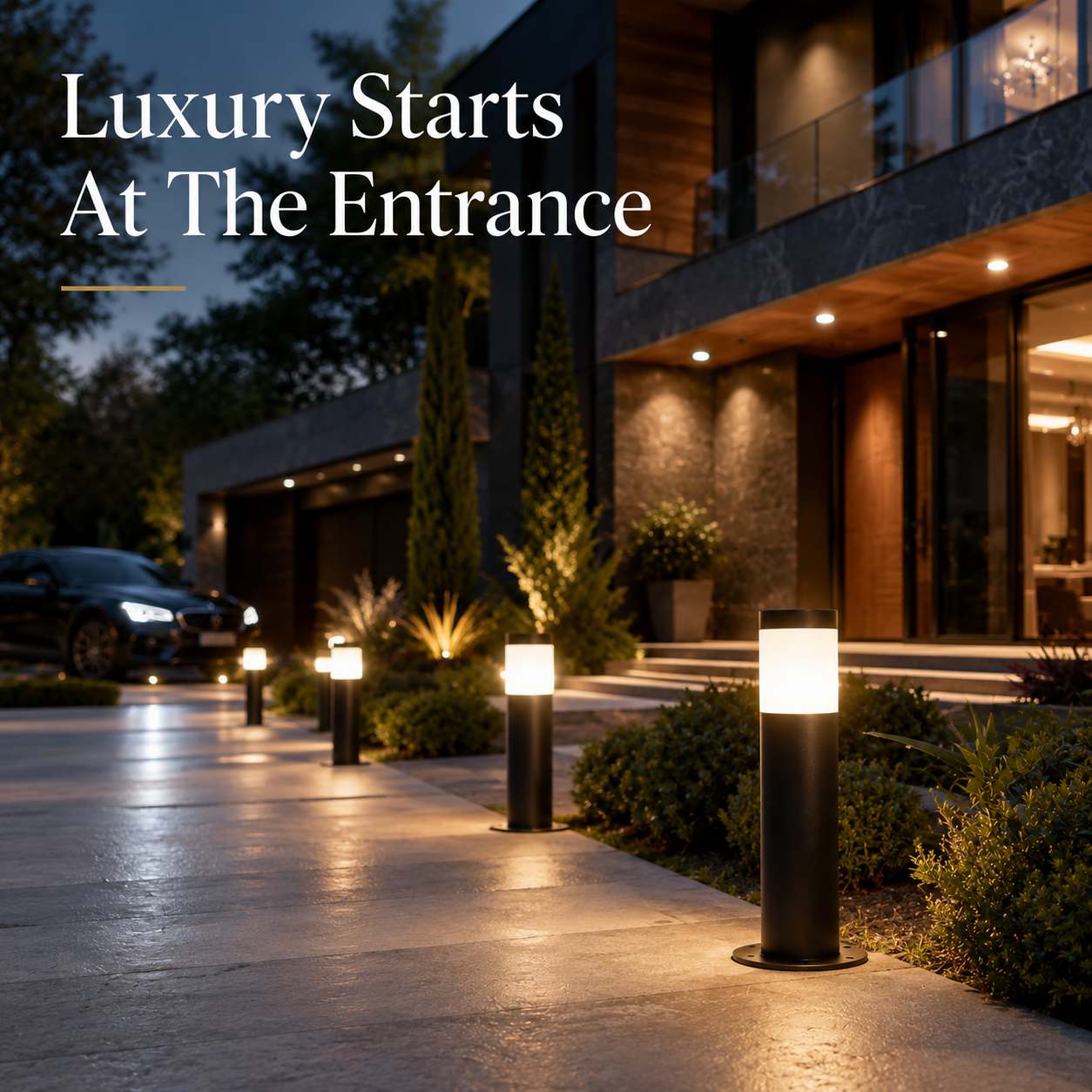 FOSVEX Outdoor LED Bollard Light – IP65 Waterproof Pathway & Garden Light