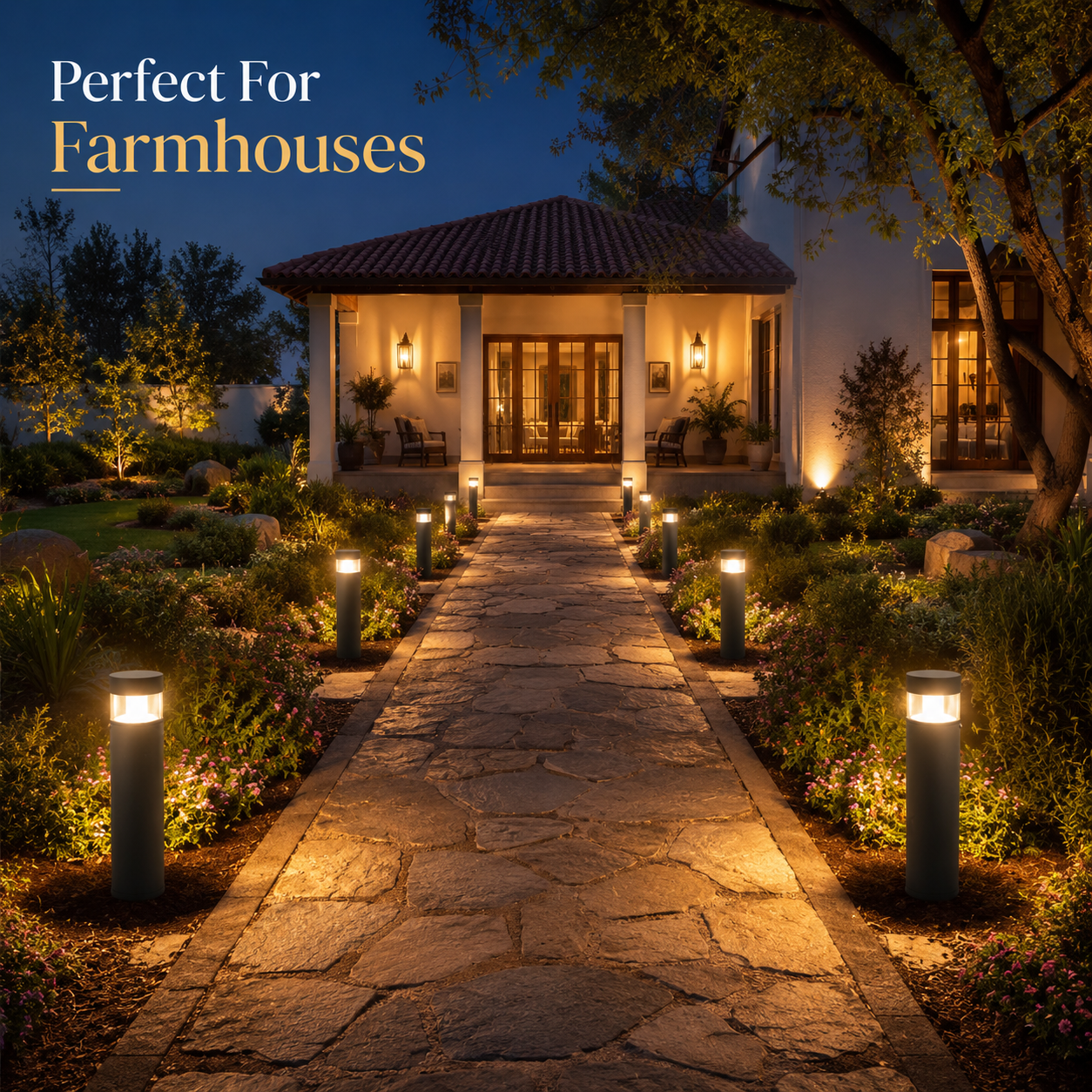 FOSVEX 9W Premium Outdoor Gate & Garden Bollard Light