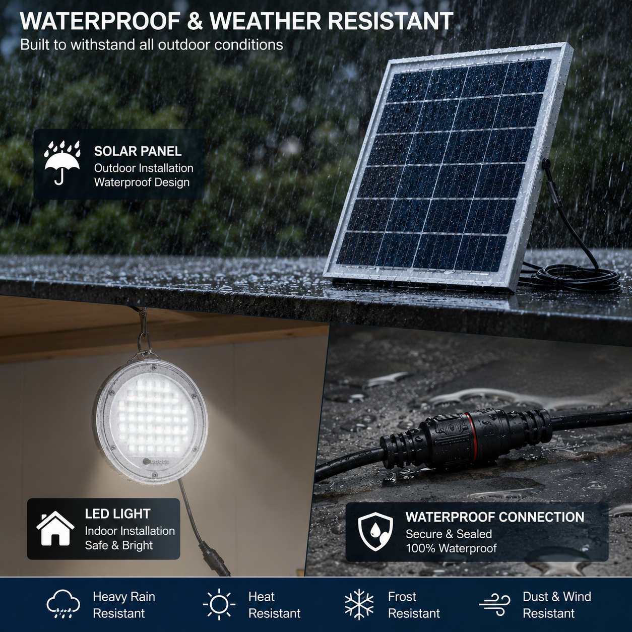 FOSVEX 100W Remote Control Solar Hanging Light