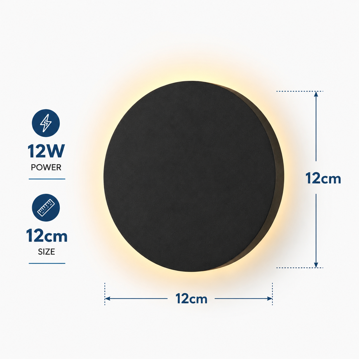 FOSVEX 12W Modern Round LED Wall Light | Warm White | IP65 Waterproof | Premium Outdoor Wall Lamp
