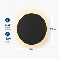 FOSVEX 12W Modern Round LED Wall Light | Warm White | IP65 Waterproof | Premium Outdoor Wall Lamp