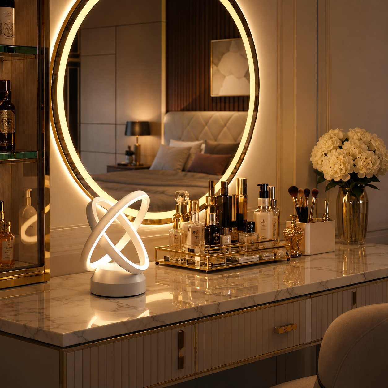 FOSVEX 50W Dual Circle LED Table Light | 3 Color Modes