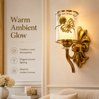 FOSVEX Luxury Gold Butterfly Glass Wall Lamp