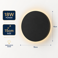 FOSVEX 12W Modern Round LED Wall Light | Warm White | IP65 Waterproof | Premium Outdoor Wall Lamp