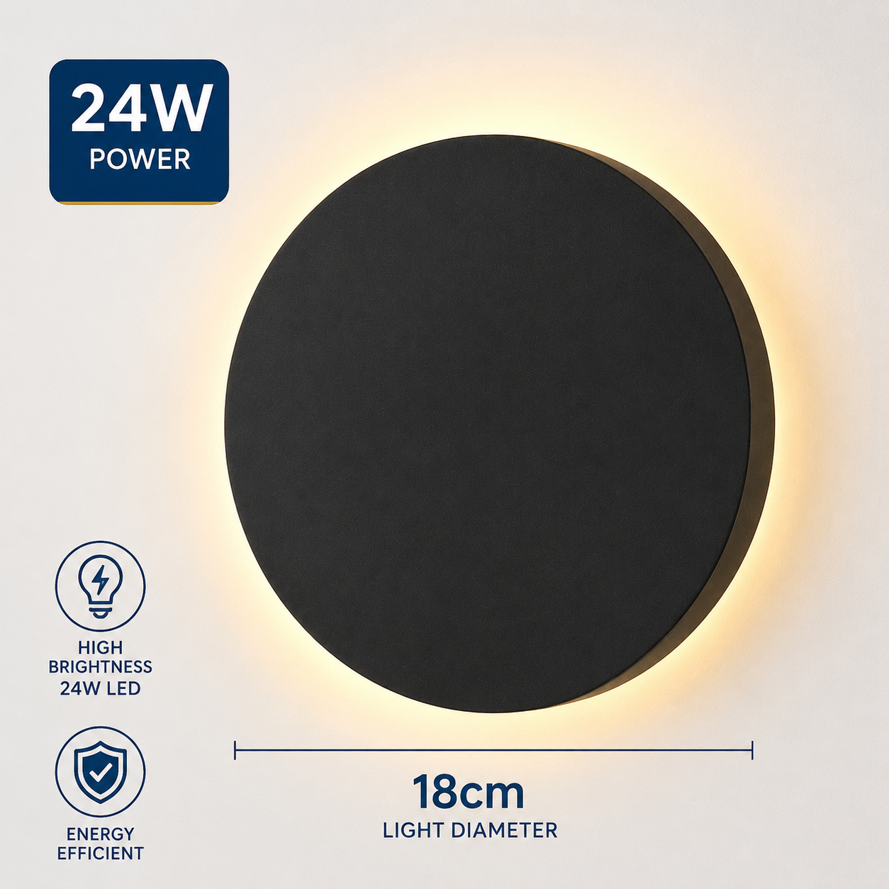 FOSVEX 12W Modern Round LED Wall Light | Warm White | IP65 Waterproof | Premium Outdoor Wall Lamp