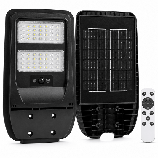 FOSVEX Solar LED Street Light with Motion Sensor & Remote Control | Waterproof Outdoor Security Light