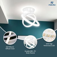 FOSVEX 50W Dual Circle LED Ceiling Light | 3 Color Modes
