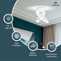 FOSVEX 50W Dual Circle LED Ceiling Light | 3 Color Modes