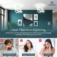 FOSVEX 50W Dual Circle LED Ceiling Light | 3 Color Modes