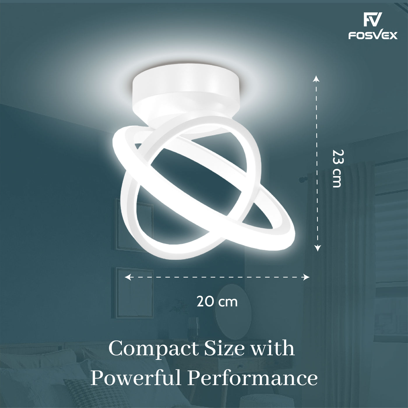 FOSVEX 50W Dual Circle LED Ceiling Light | 3 Color Modes