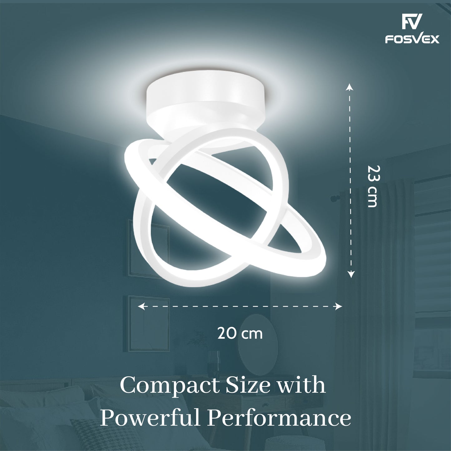 FOSVEX 50W Dual Circle LED Ceiling Light | 3 Color Modes