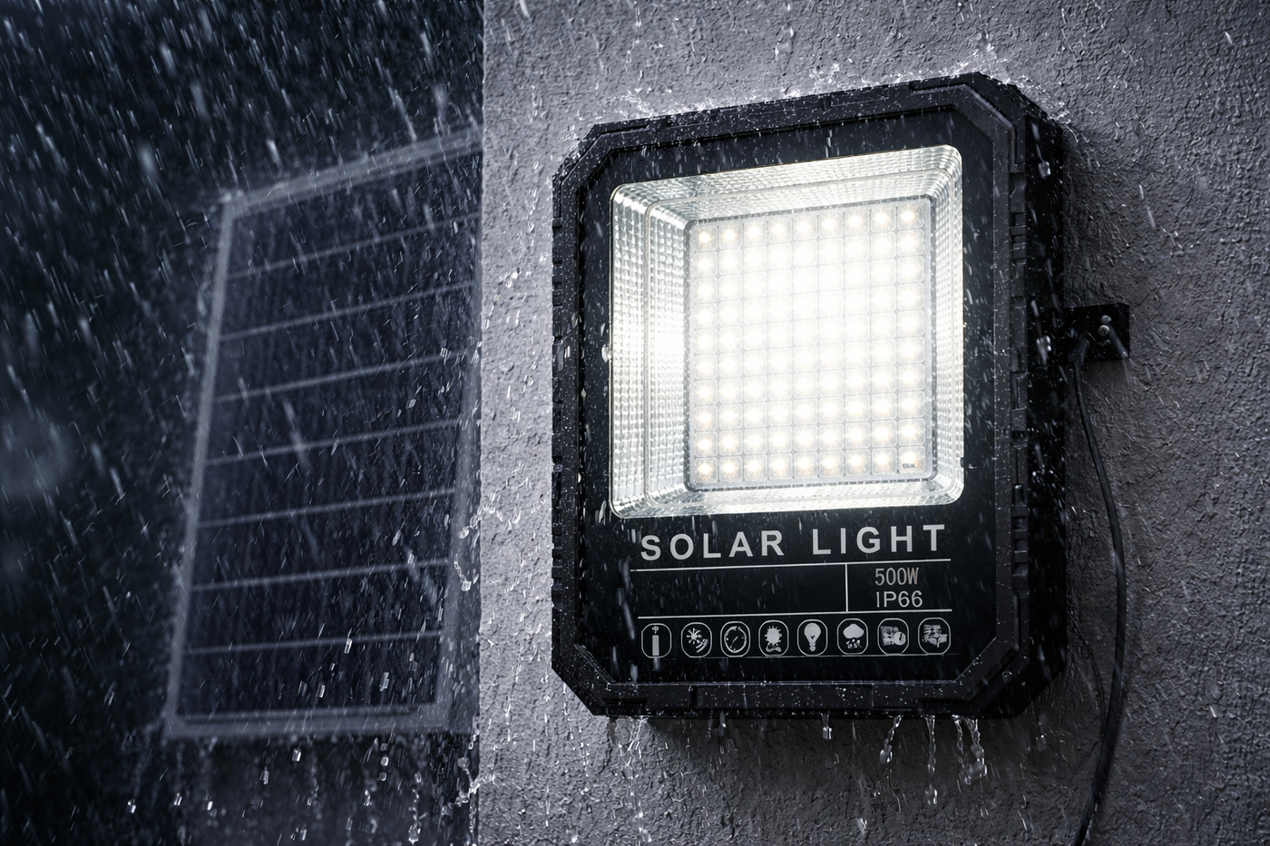 fosvex 500w solar flood light outdoor waterproof led