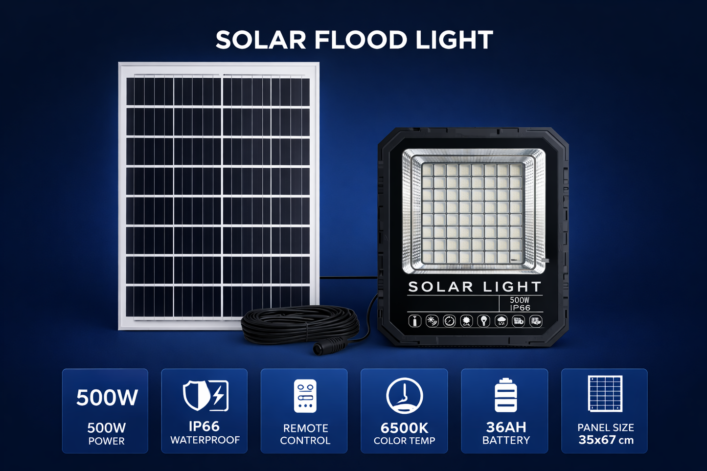 solar light 6500k cool white high brightness